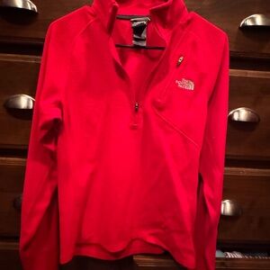 The North Face Red Fleece Quarter Zip Jacket